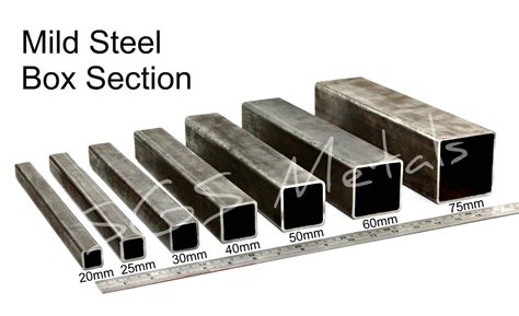 mild steel rectangular box section sizes|box section size chart.